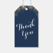 Modern Bold Willow Tree Navy Blauw Goud Bruiloft Cadeaulabel (Achterkant)