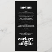 Modern Bold Wit Zwart Bruiloft Decor Menu (Voorkant)