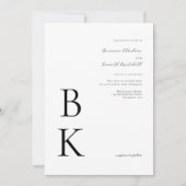 Modern Bold Zwart Monogram Typografie Trouwen Kaart (Voorkant)