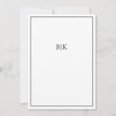 Modern Bold Zwart Monogram Typografie Trouwen Kaart (Achterkant)