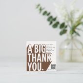 Modern Bold Zwart Wit bruiloft Dank u kaart (Staand voorkant)