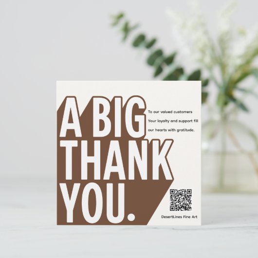 Modern Bold Zwart Wit bruiloft Dank u kaart (Staand voorkant)