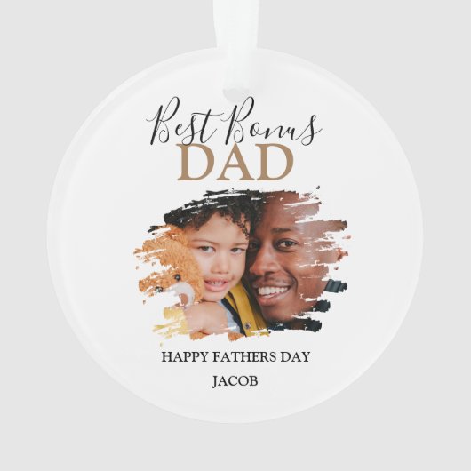 Modern Bonus Pap | Fotovaders Day Glass Ornament (achterkant)