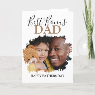 Modern Bonus papa   Foto van Fathers Day Holiday C Feestdagen Kaart