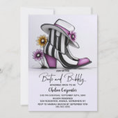 Modern Boots and Bubbly Bridal Shower Kaart (Voorkant)
