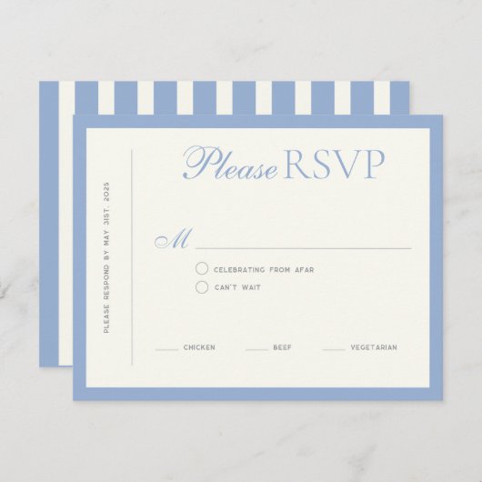 Modern Border Elegance bruiloft RSVP Kaart (Voorkant / Achterkant)