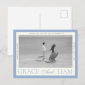 Modern Border Elegance Foto Opslaan Datum Briefkaa Aankondigingskaart (Voorkant / Achterkant)