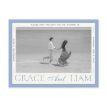 Modern Border Elegance Foto Opslaan Datum Briefkaa