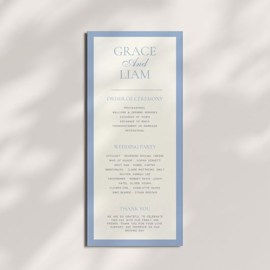 Modern Border Elegance huwelijksceremonie programm Programma