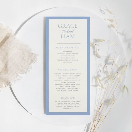 Modern Border Elegance huwelijksceremonie programm Programma