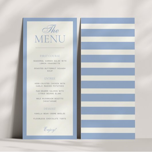 Modern Border Elegance Wedding Menu