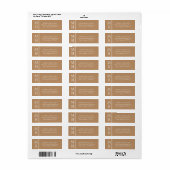 Modern Border Minimalist Tan Beige Etiket (Full Sheet)