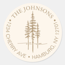 Modern Bos Bruiloft Retouradres Ronde Sticker