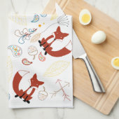 modern bos Dieren Fox Pattern Theedoek (Quarter Fold)