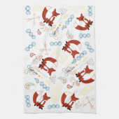 modern bos Dieren Fox Pattern Theedoek (Verticaal)