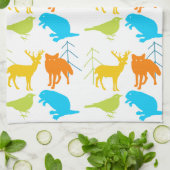 modern bos Dieren Fox Pattern Theedoek (Gevouwen)