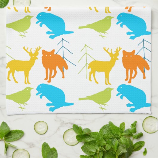  modern bos Dieren Fox Pattern Theedoek (Gevouwen)