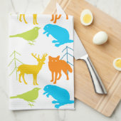  modern bos Dieren Fox Pattern Theedoek (Quarter Fold)