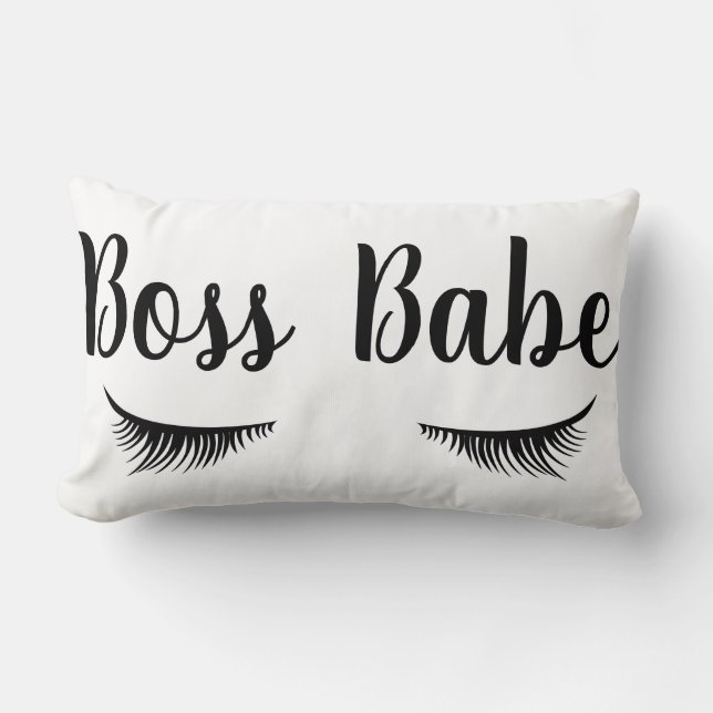Modern Boss Babe Eyelashes Kussen (Voorkant)