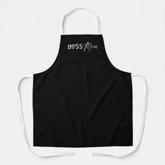 Modern boss Ma Stijlvol penseelscript zwart Schort (Voorkant)