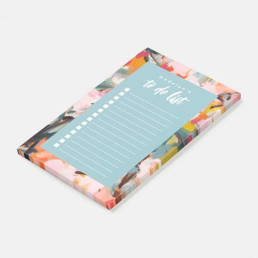 Modern Botanical Abstract Art To Do List Post-it® Notes (Schuin)