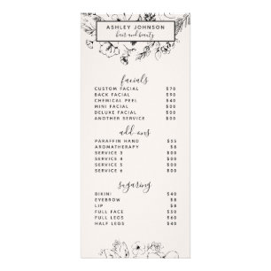 Modern Botanical Blush Black Spa 3 Services Menu 2