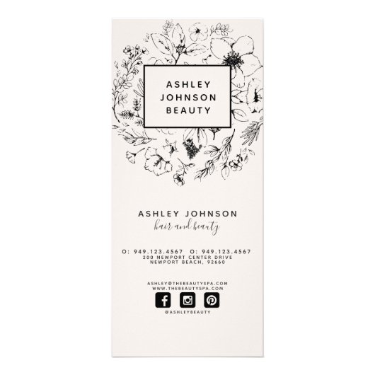 Modern Botanical Blush Black Spa 3 Services Menu 2 (Dos)