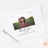 Modern Botanical Branch Photo Afstuderen Vierkante Sticker (Envelop)