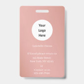 Modern Botanical Dusty Rose Boho Photo  Badge (Achterkant)