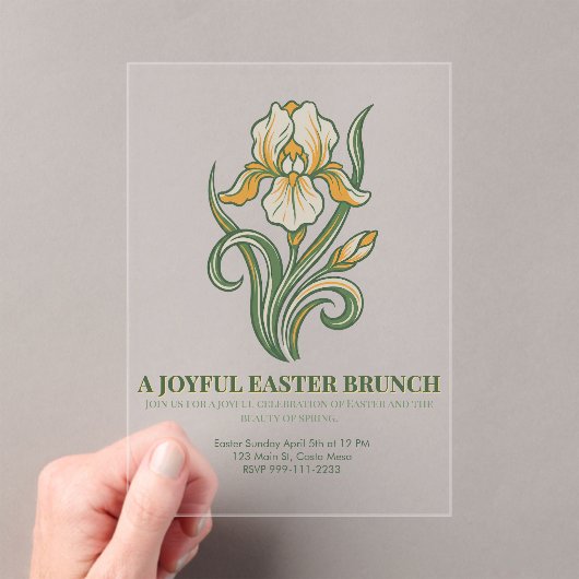 Modern Botanical Easter Blessings Acryl Uitnodigingen (Insitu (Draagbaar))