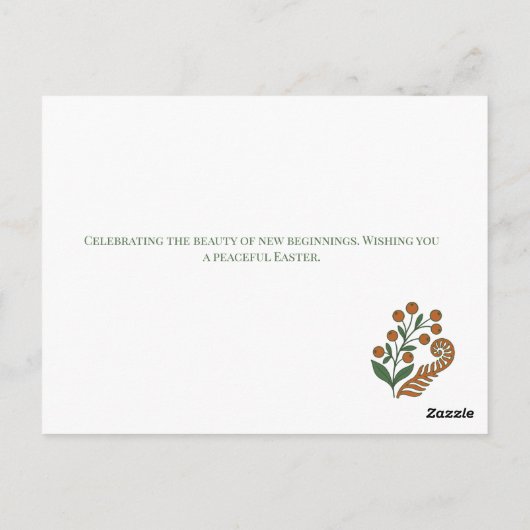 Modern Botanical Easter Blessings Briefkaart (Achterkant)