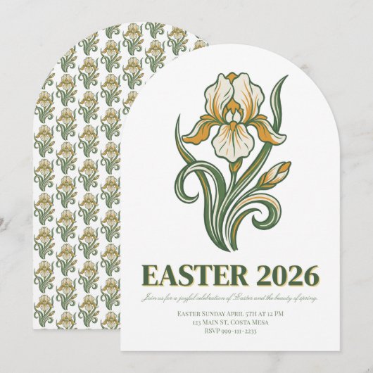 Modern Botanical Easter Blessings Kaart (Voorkant / Achterkant)