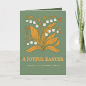 Modern Botanical Easter Blessings Kaart (Voorkant)