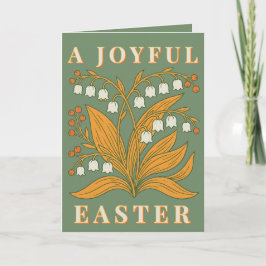 Modern Botanical Easter Blessings Kaart