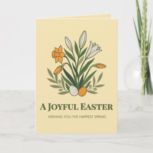 Modern Botanical Easter Blessings Kaart (Voorkant)
