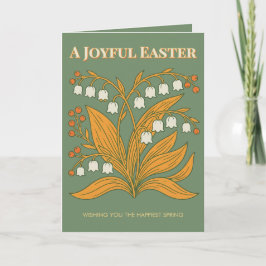 Modern Botanical Easter Blessings Kaart