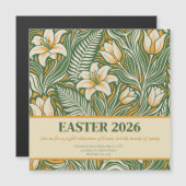 Modern Botanical Easter Blessings Magnetische Uitnodiging (Voorkant / Achterkant)