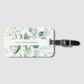 Modern Botanical Eucalyptus Greenery Elegant Bagagelabel (Voorkant (horizontaal))