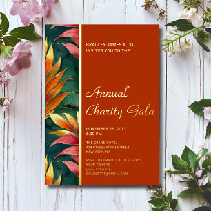 Modern Botanical Floral Charity Event Gala Party Folie Uitnodiging