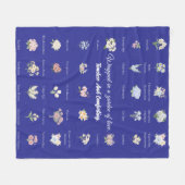 Modern Botanical Floral Fleece Deken (Voorkant (Horizontaal))