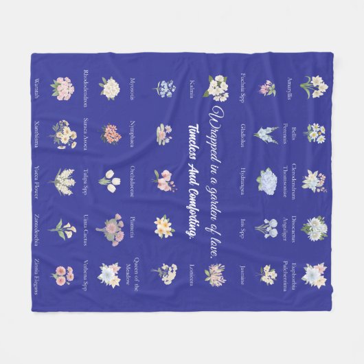 Modern Botanical Floral Fleece Deken (Voorkant (Horizontaal))