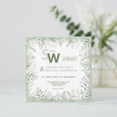 Modern Botanical Greenery Wedding Invitation (Debout devant)