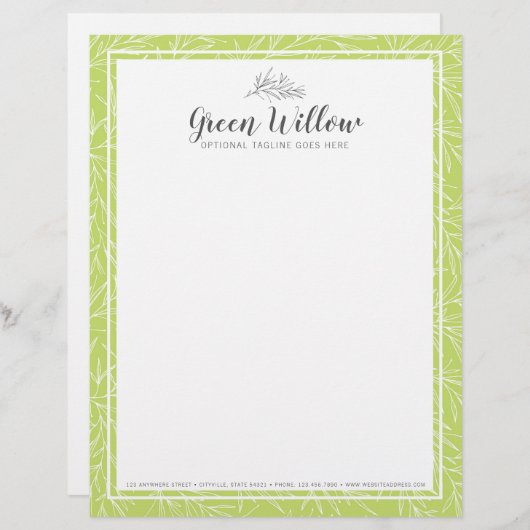 Modern Botanical Leaf Branches Greenery minimalist Briefhoofd (Voorkant / Achterkant)