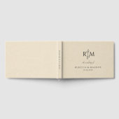 Modern Botanical Monogram Ivory Wedding  Gastenboek (Volledig)