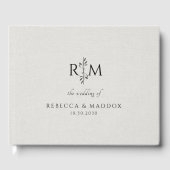 Modern Botanical Monogram Wedding Gastenboek (Voorkant)