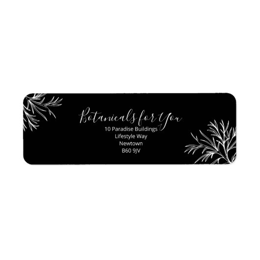 Modern Botanical Script Return Address Label (Voorkant)