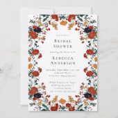Modern Botanical Summer Fall Wedding Bridal Shower Kaart (Voorkant)