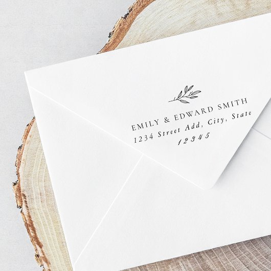 Modern Botanical Wedding Return-adres Rubberstempel