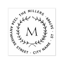 Modern Botanical Wreater Familienaam Return Addres