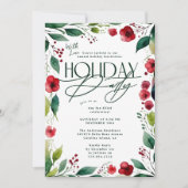 Modern Botanisch Custom Christmas Holiday Party Kaart (Voorkant)